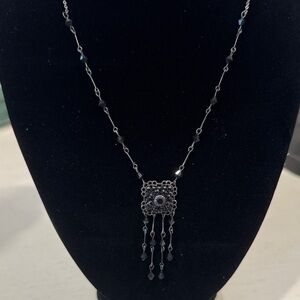 Elegant Silver and Black Necklace